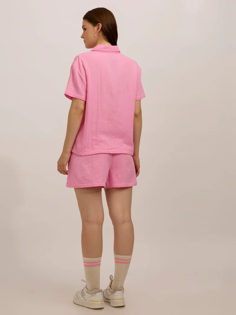 Outzidr Pink Pink Relaxed Co-Ord Set for Women | Best Price UAE